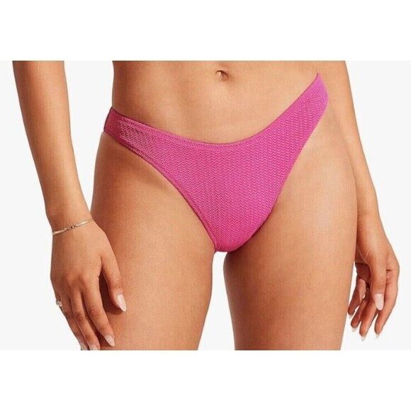 Seafolly Women's High Cut Pant‎ Bikini Bottom Swimsuit Pink SIZE 12 New - Picture 1 of 11
